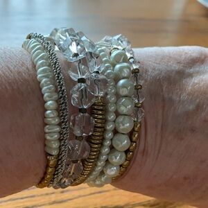 Amy Kahn Russell Pearl and Crystal Bracelet Set